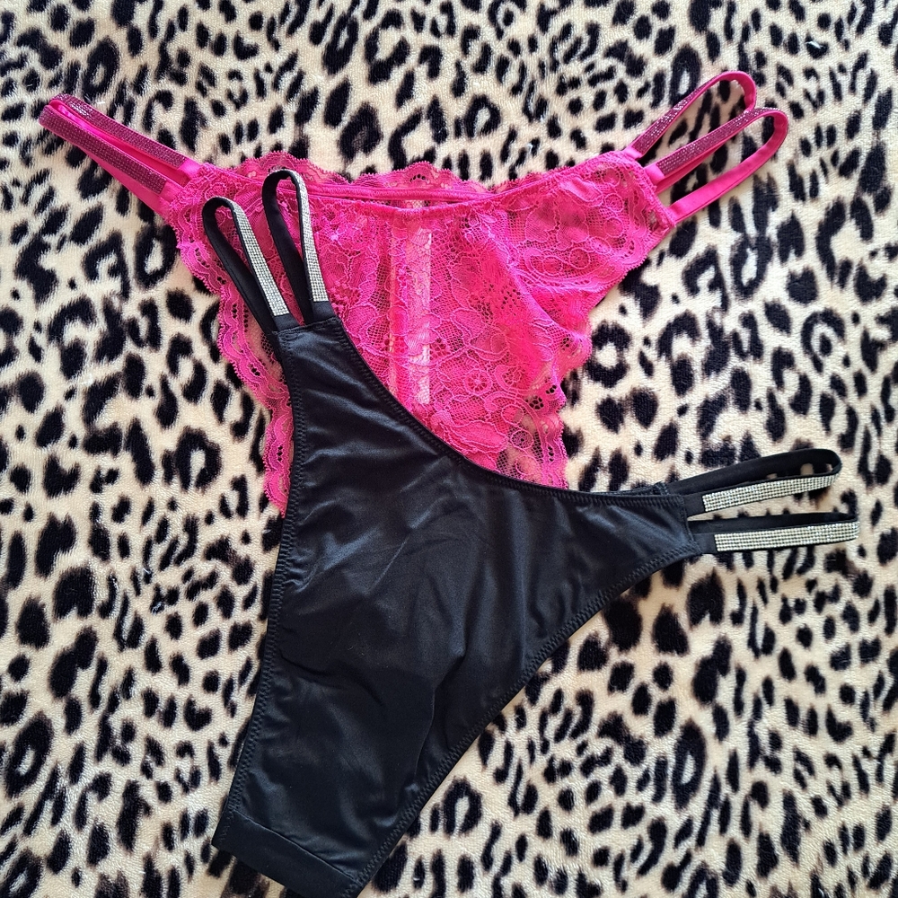 VS Shine strap panties bundle (L)New - Picture 2 of 3